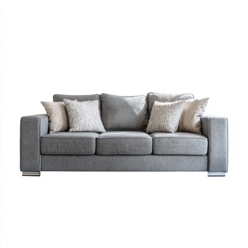 Sofá moderno de tela gris de 3 plazas elegante sofá para sala de estar