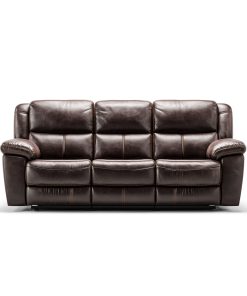 Sofá reclinable moderno de 3 plazas de cuero marrón oscuro