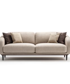 Sofá moderno de dos plazas de tela beige