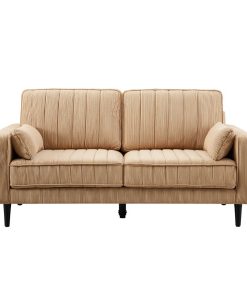 Moderno sofá de 2 plazas de pana beige: un elegante sofá para el salón