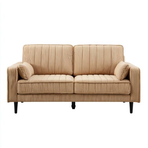 Moderno sofá de 2 plazas de pana beige: un elegante sofá para el salón